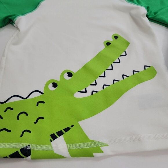 Toddler Boys' Alligator Short Sleeve Raglan Rash Guard Swim Shirt - 2T - Picture 5 of 7